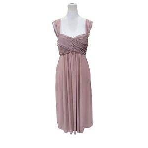 Birdy Grey Ruched Chiffon Sweetheart Neck Bridesmaid Formal Dress Small‎ Mauve